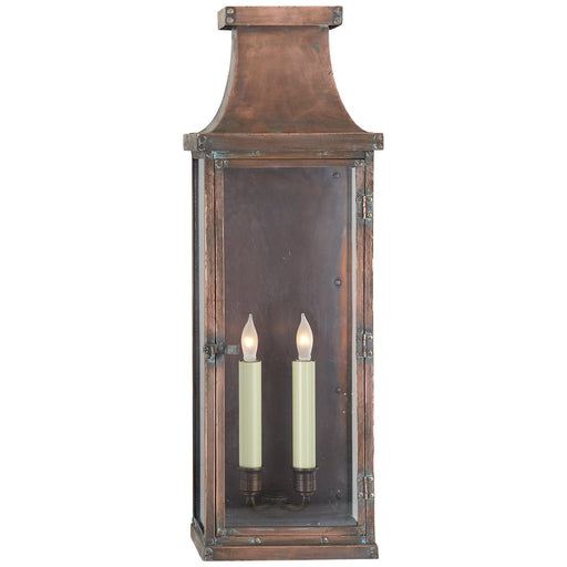 Bedford Large 2-Light Outdoor Wall Lantern in Natural Copper