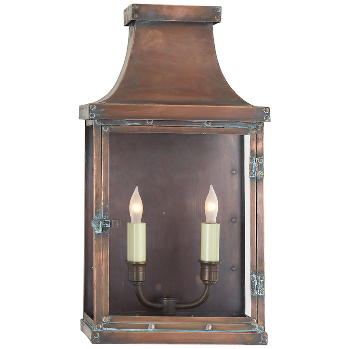 Bedford Two Light Wall Lantern in Natural Copper