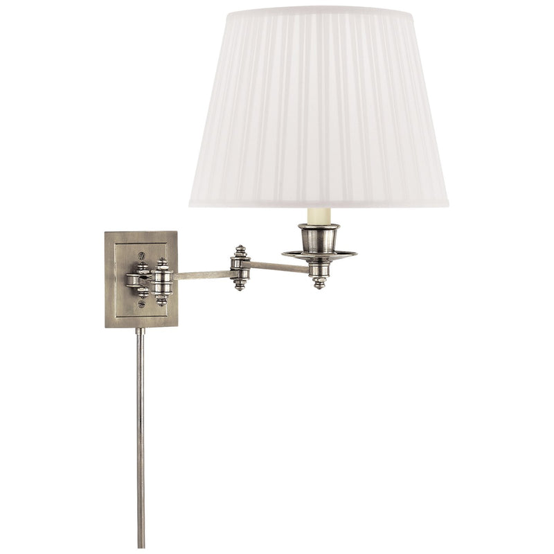Triple Swing Arm Wall Lamp in Antique Nickel