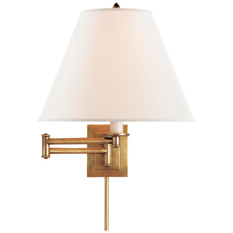 Primitive Swing Arm Wall Lamp in Hand-Rubbed Antique Brass