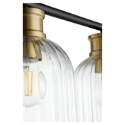 Monarch 3 Light Vanity in Textured Black / Aged Brass