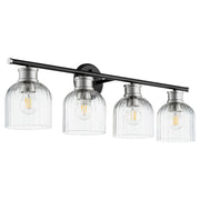 Monarch 4 Light Vanity in Textured Black / Satin Nickel