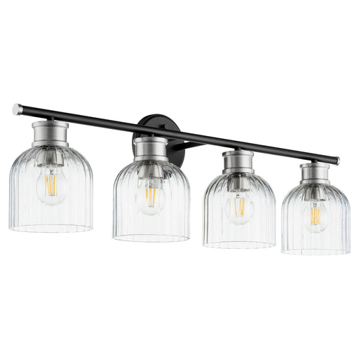 Monarch 4 Light Vanity in Textured Black / Satin Nickel
