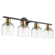 Monarch 4 Light Vanity in Textured Black / Aged Brass