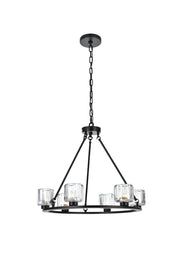 Cadence 26" 6-Light Chandelier in Black And Clear
