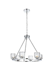 Cadence 26" 6-Light Chandelier in Chrome And Clear