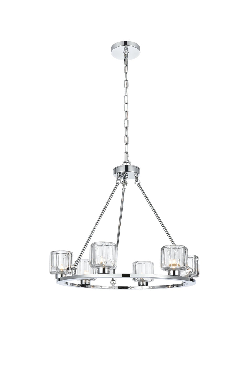 Cadence 26" 6-Light Chandelier in Chrome And Clear
