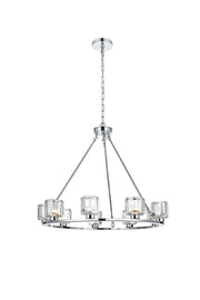 Cadence 32" 9-Light Chandelier in Chrome And Clear