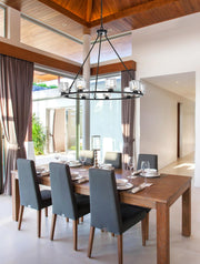 Cadence 36" 9-Light Chandelier in Black And Clear