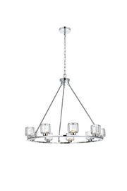 Cadence 36" 9-Light Chandelier in Chrome And Clear