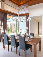 Cadence 36" 9-Light Chandelier in Chrome And Clear