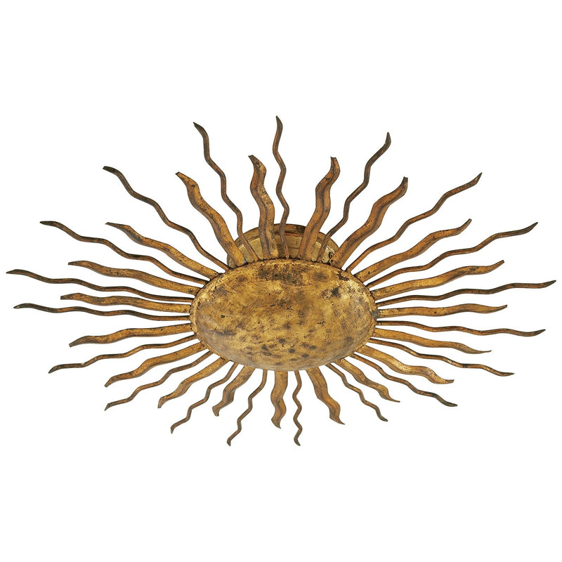 Re 22" 2-Light Flush Mount in Gilded Iron