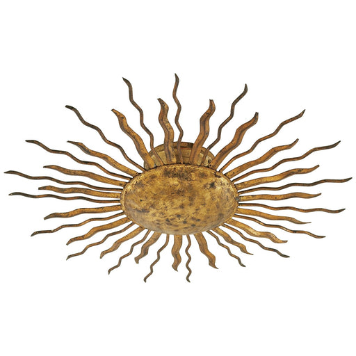 Re 22" 2-Light Flush Mount in Gilded Iron
