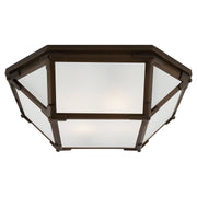 Morris 15" 2-Light Flush Mount in Antique Zinc