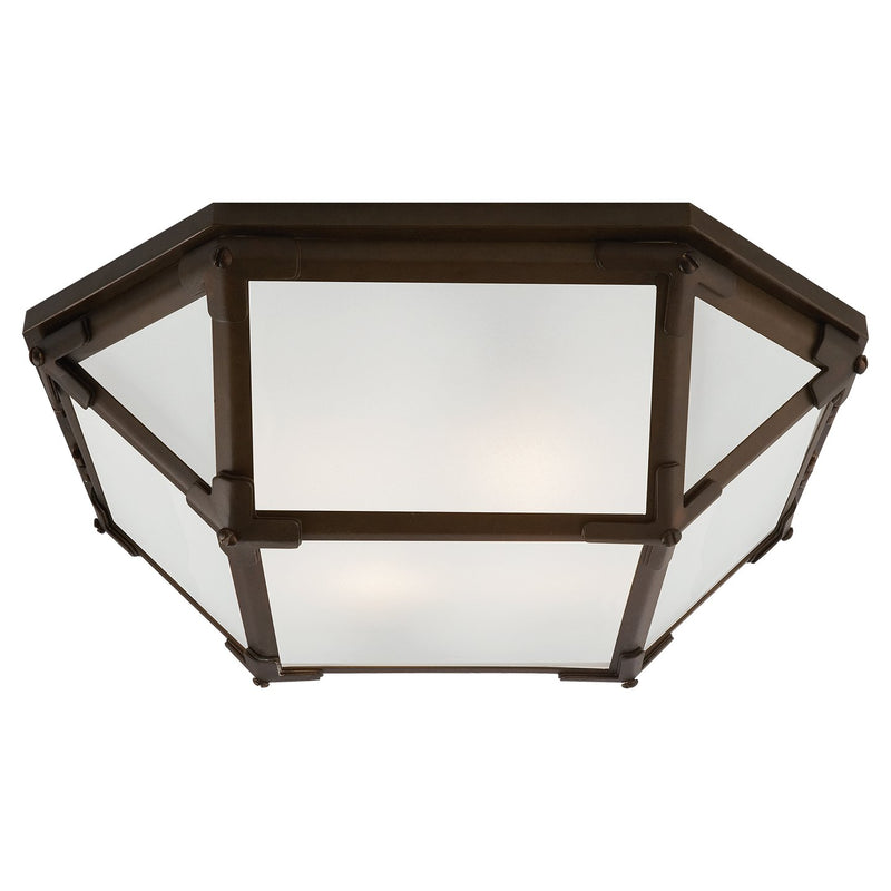 Morris 15" 2-Light Flush Mount in Antique Zinc