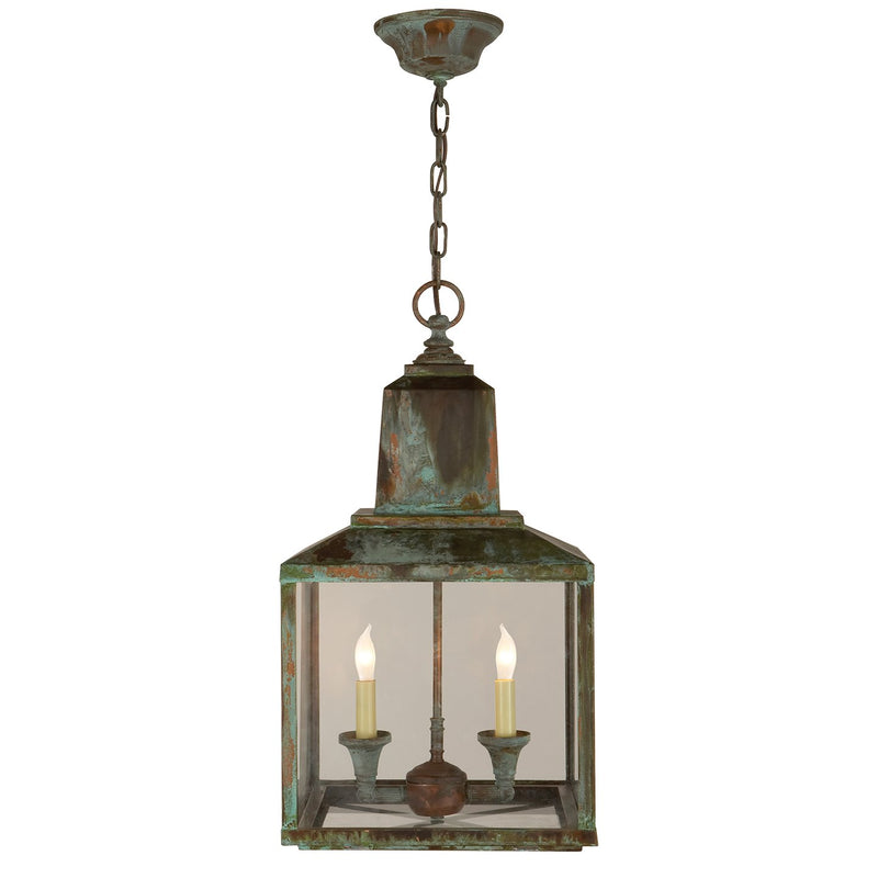 Brantley 2-Light Outdoor Lantern Pendant in Verdigris