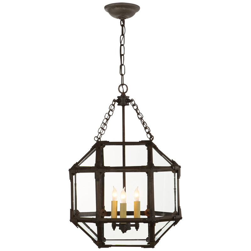 Morris Small 3-Light Lantern Pendant in Antique Zinc