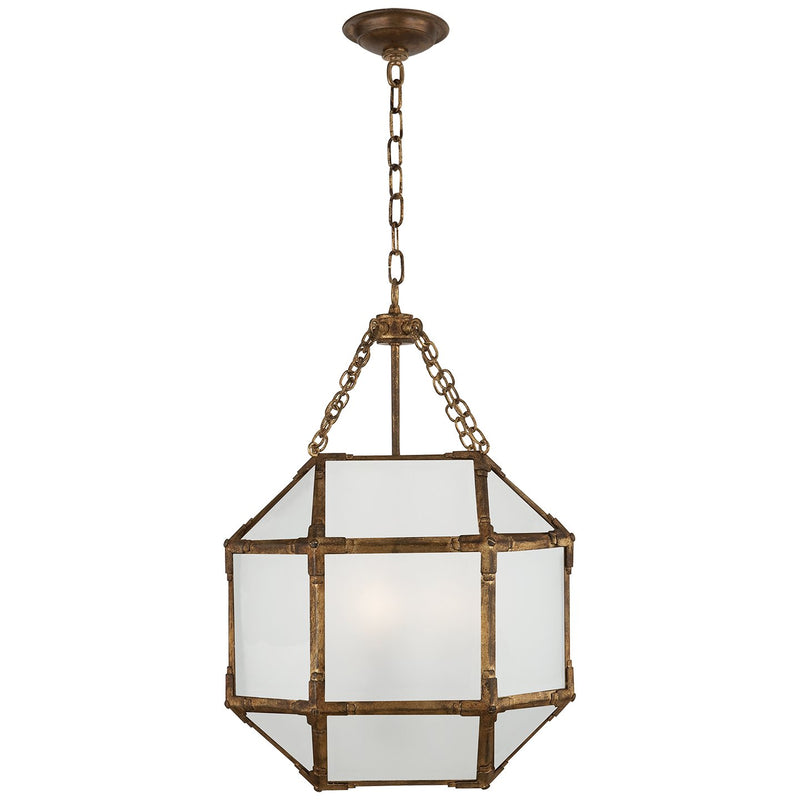 Morris Small 3-Light Lantern Pendant in Gilded Iron