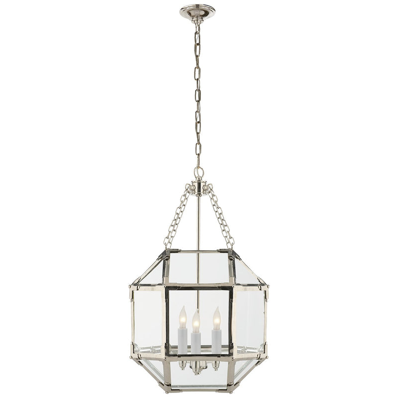 Morris Small 3-Light Lantern Pendant in Polished Nickel
