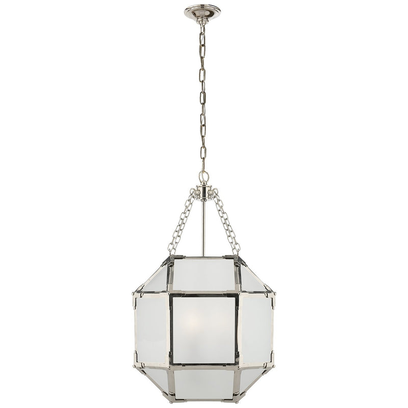 Morris Small 3-Light Lantern Pendant in Polished Nickel