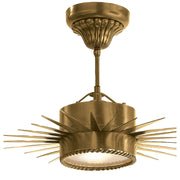 Soleil Small Semi-Flush Mount in Hand-Rubbed Antique Brass