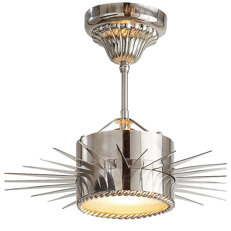 Soleil Small Semi-Flush Mount in Polished Nickel