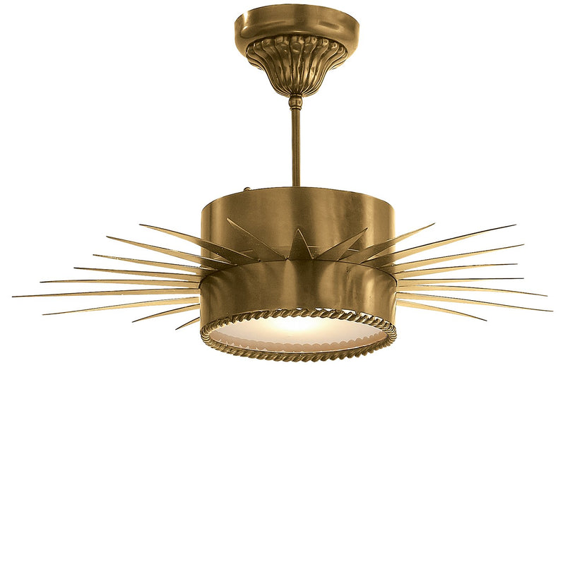 Soleil Medium Semi-Flush Mount in Hand-Rubbed Antique Brass