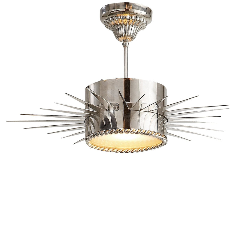 Soleil Medium Semi-Flush Mount in Polished Nickel