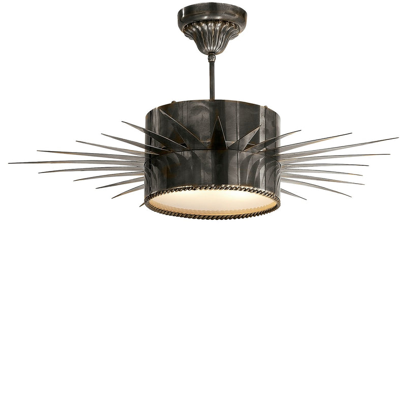 Soleil Large 2-Light Semi-Flush Mount in Bronze