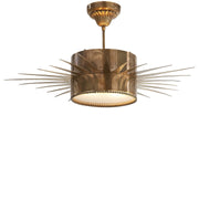 Soleil Large 2-Light Semi-Flush Mount in Hand-Rubbed Antique Brass