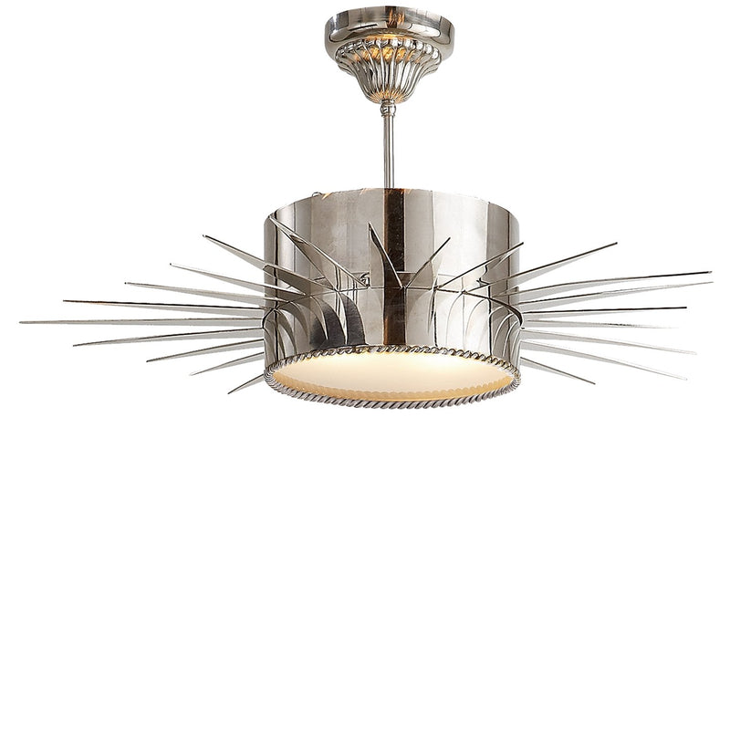 Soleil Large 2-Light Semi-Flush Mount in Polished Nickel