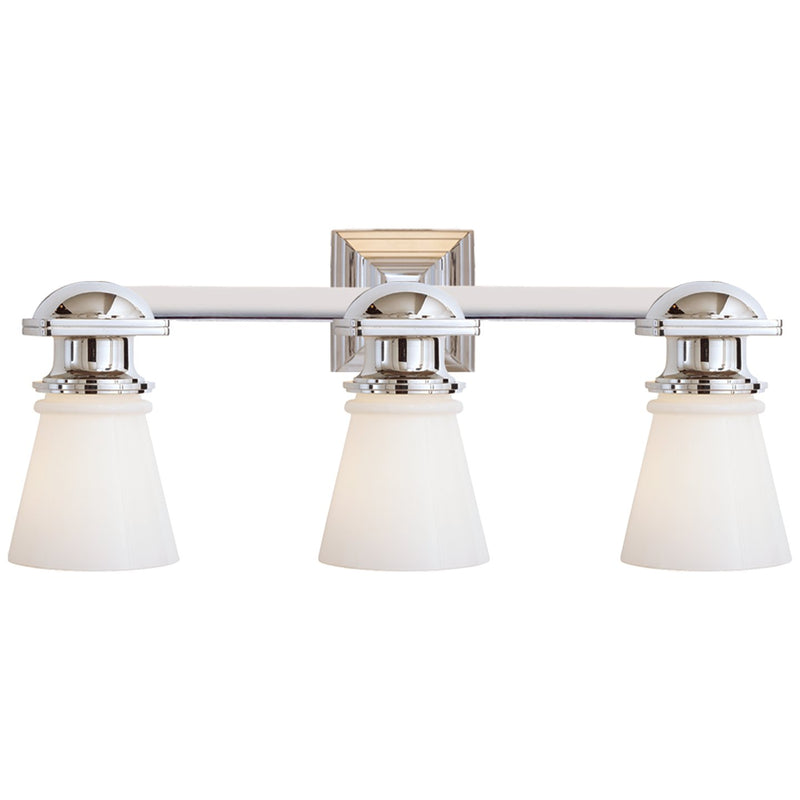 New York Subway Triple 3-Light Bath Vanity Light in Chrome