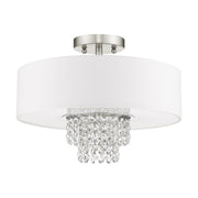 Carlisle 3-Light Semi-Flush Mount in Brushed Nickel