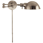 Boston Functional Swing Arm Wall Lamp in Antique Nickel