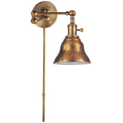 Boston Functional Swing Arm Wall Lamp in Hand-Rubbed Antique Brass