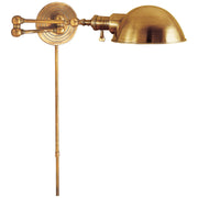 Boston Functional Swing Arm Wall Lamp in Hand-Rubbed Antique Brass