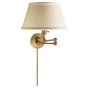 Boston Functional Swing Arm Wall Lamp in Hand-Rubbed Antique Brass