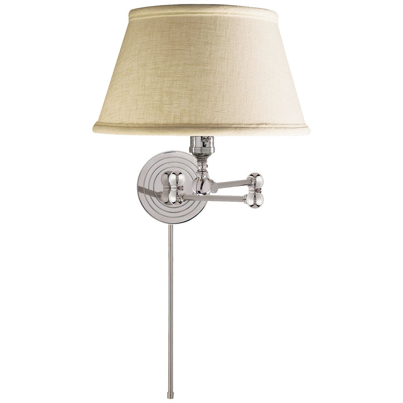 Boston Functional Swing Arm Wall Lamp in Polished Nickel