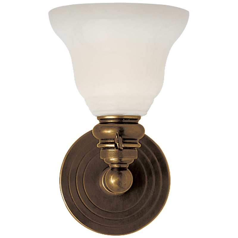 Boston Functional Single Wall Sconce in Hand-Rubbed Antique Brass