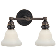 Boston Functional Double 2-Light Bath Vanity Light in Bronze