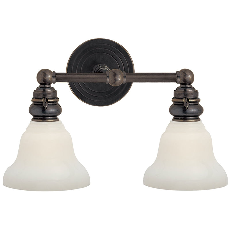 Boston Functional Double 2-Light Bath Vanity Light in Bronze