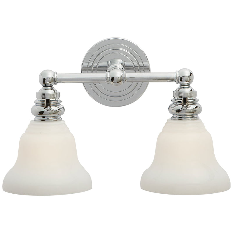 Boston Functional Double 2-Light Bath Vanity Light in Chrome