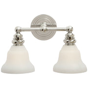 Boston Functional Double 2-Light Bath Vanity Light in Polished Nickel