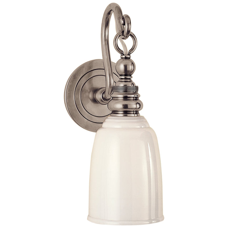 Boston Loop Arm Wall Sconce in Antique Nickel
