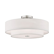 Meridian 4-Light 18" x 9" Semi-Flush Mount in Brushed Nickel