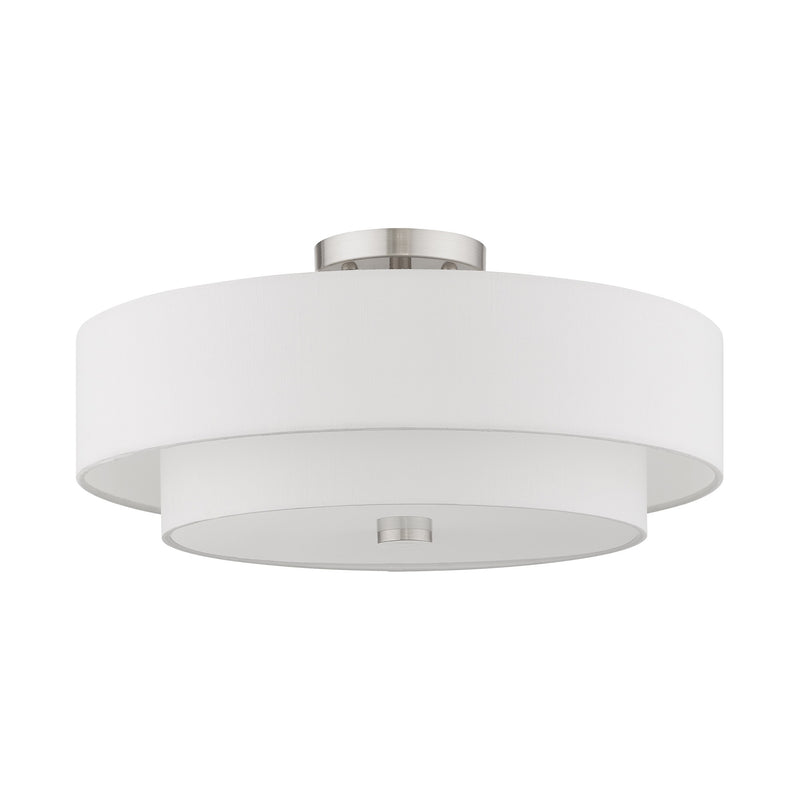 Meridian 4-Light 18" x 9" Semi-Flush Mount in Brushed Nickel