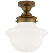 Edmond Schoolhouse Semi-Flush Mount in Hand-Rubbed Antique Brass