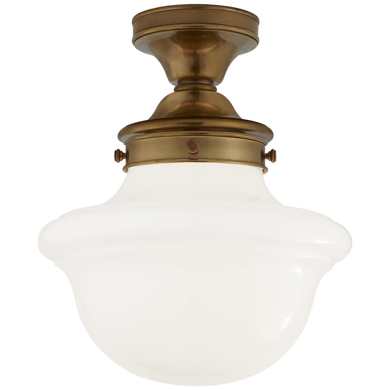 Edmond Schoolhouse Semi-Flush Mount in Hand-Rubbed Antique Brass