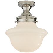 Edmond Schoolhouse Semi-Flush Mount in Polished Nickel