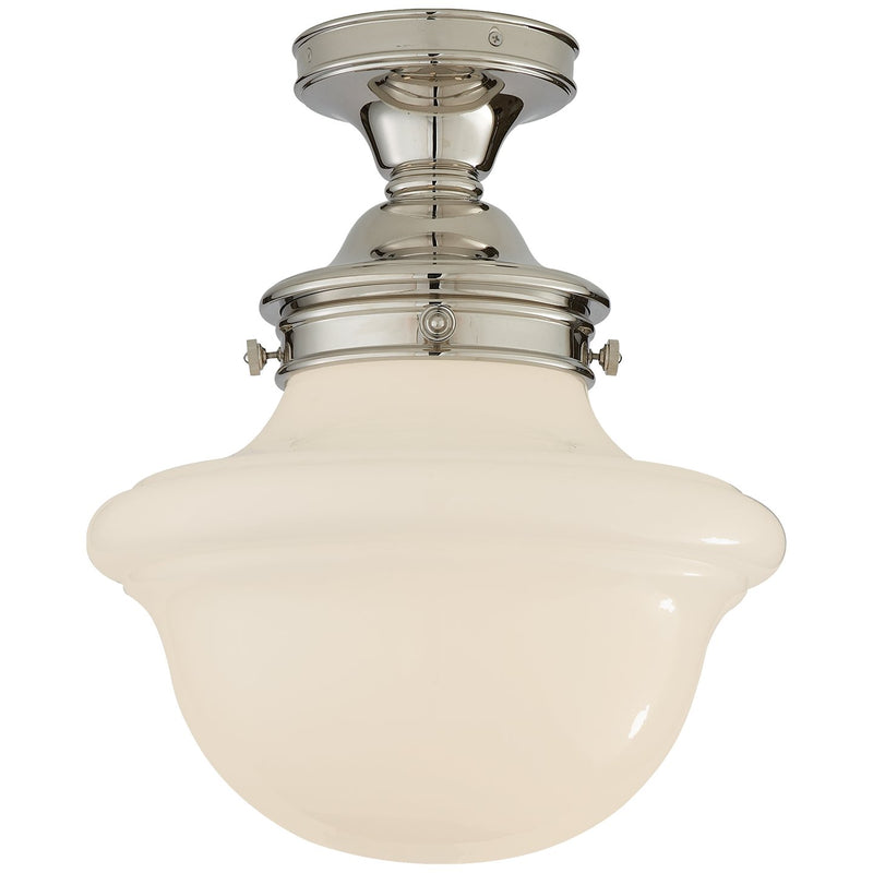 Edmond Schoolhouse Semi-Flush Mount in Polished Nickel